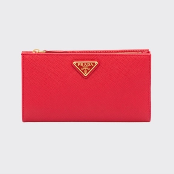Prada - Large Saffiano Leather Wallet - Fiery Red - Picture 8 of 8